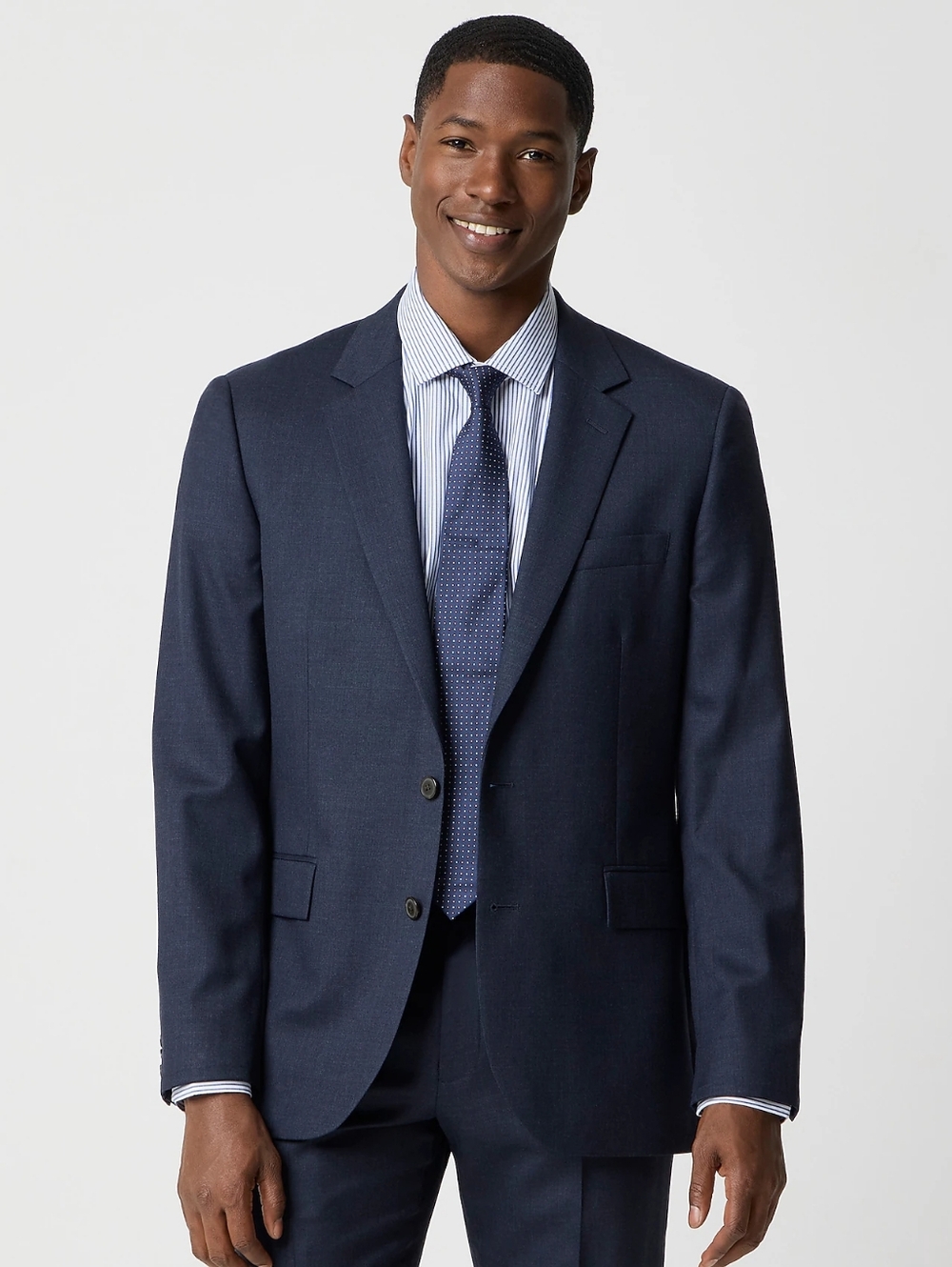 J.Crew Men's Thompson 2 Piece Suit 100% Wool Navy Slim Fit Sz 38R / 30x32